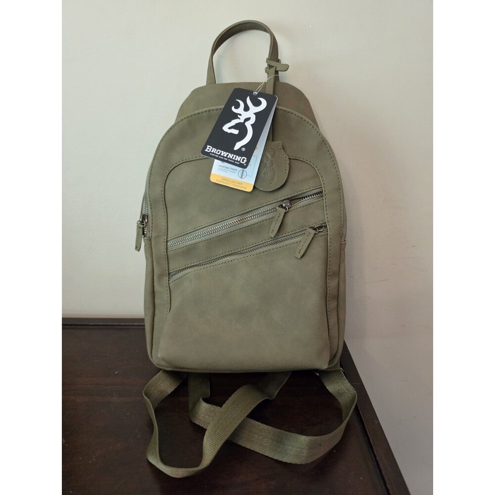 Browning Carmela Conceal Carry Convertible Sling Backpack Brown Green - NEW